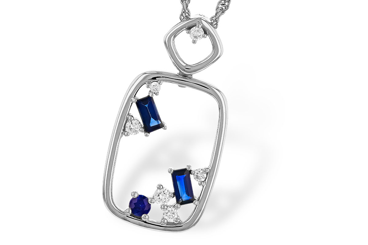 D274-78496: NECKLACE .35 TW SAPPHIRE .46 TGW