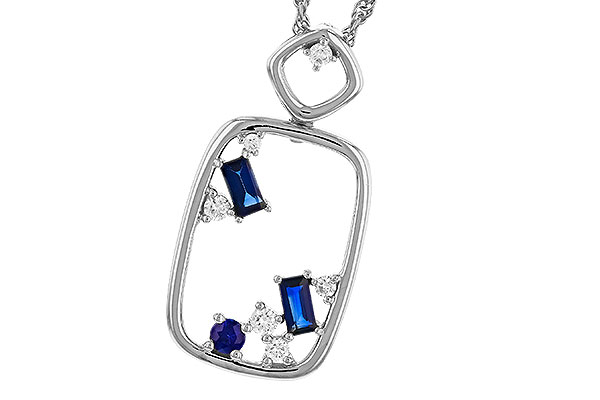D274-78496: NECKLACE .35 TW SAPPHIRE .46 TGW