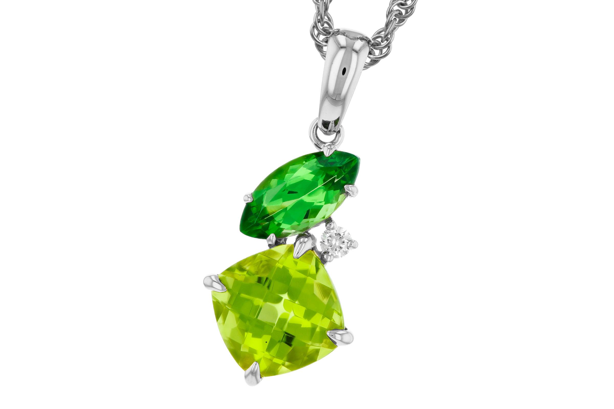 D275-66659: NECKLACE 1.97 TW SEMI-PREC (PER,TSAV) 2.00 TGW