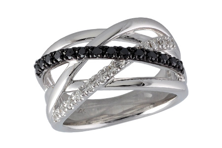 E185-69368: LDS WED RG .25 BLK DIAS .41 TW