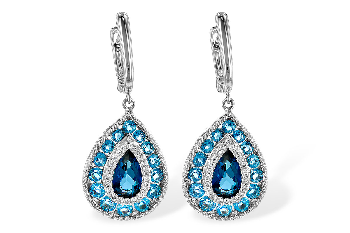 E190-22159: EARR 3.15 TW BLUE TOPAZ 3.32 TGW