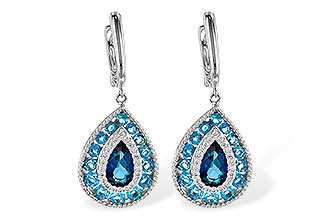 E190-22159: EARR 3.15 TW BLUE TOPAZ 3.32 TGW