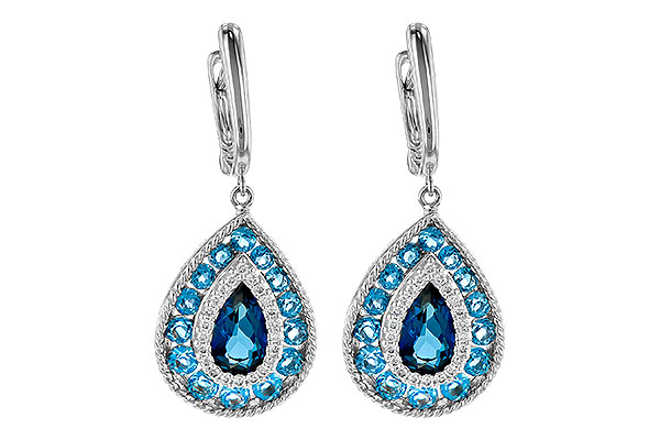 E190-22159: EARR 3.15 TW BLUE TOPAZ 3.32 TGW