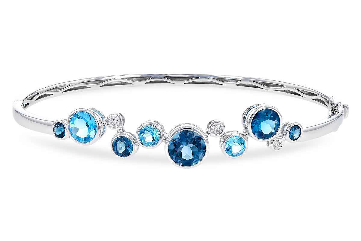 E273-82123: BANGLE 3.95 TW BLUE TOPAZ 4.06 TGW