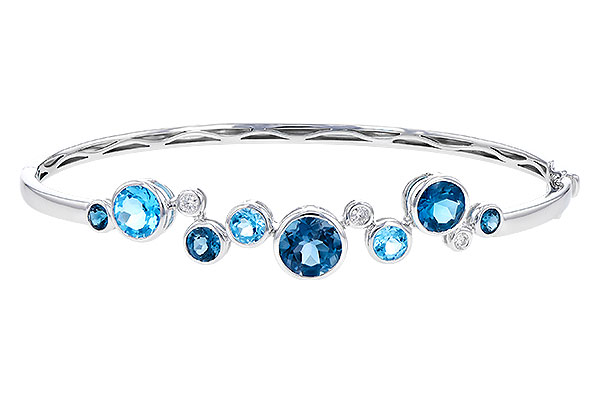 E273-82123: BANGLE 3.95 TW BLUE TOPAZ 4.06 TGW