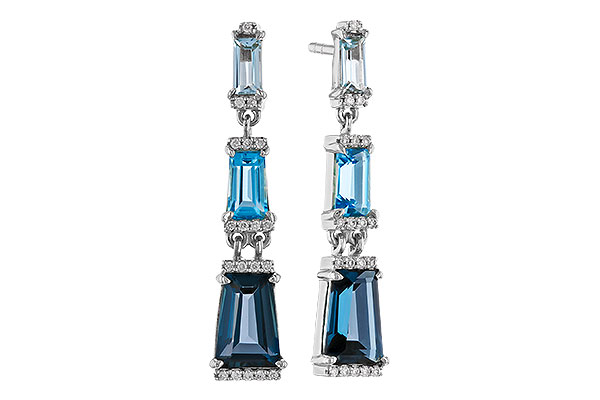 E274-76668: EARRINGS 2.55 BLUE TOPAZ 2.62 TGW