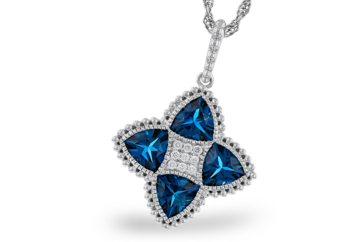 E274-77559: NECKLACE 2.79 LONDON BLUE TOPAZ 2.85 TGW