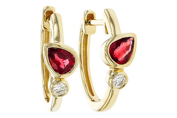 E274-77632: EARRINGS .48 RUBY .54 TGW