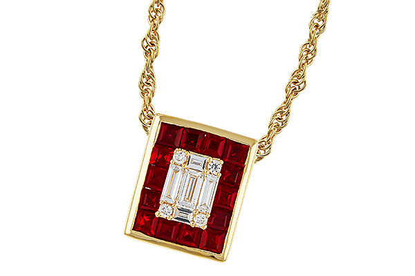 E274-80323: NECKLACE .82 RUBY TW 1.00 TGW