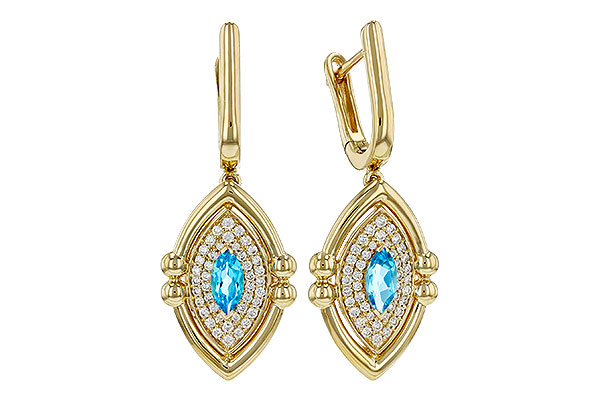 E275-63959: EARRINGS .50 TW BLUE TOPAZ .78 TGW (6x3MM BT)