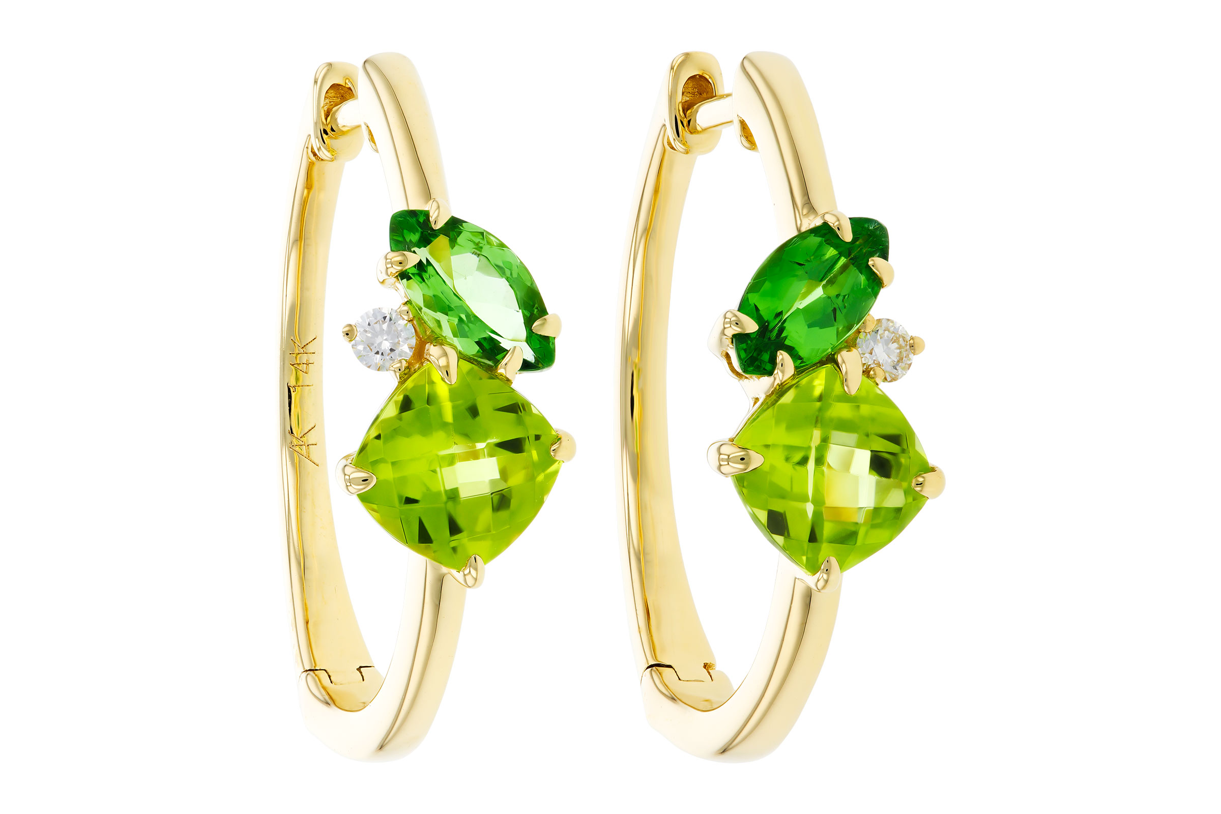 E275-65741: EARRINGS 1.69 TW SEMI-PREC (PER,TSAV) 1.73 TGW