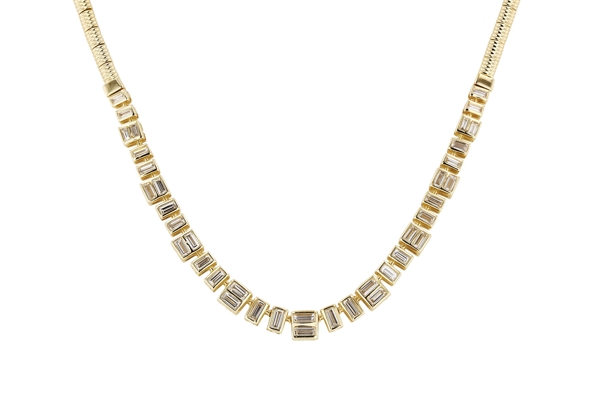 E275-65768: NECKLACE 1.80 TW BAGUETTES (17")