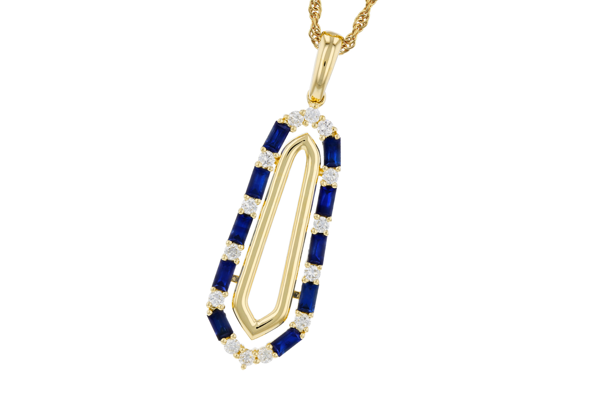 E275-66686: NECKLACE .74 TW SAPPHIRE .94 TGW