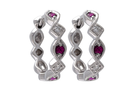 F001-09368: EARRINGS .20 RUBY .25 TGW