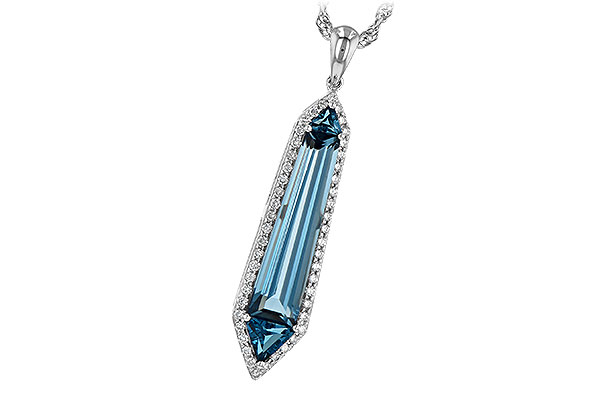 F190-18514: NECK 3.47 LONDON BLUE TOPAZ 3.70 TGW