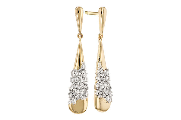 F273-86668: EARRINGS .20 TW BAGUETTE DIAS