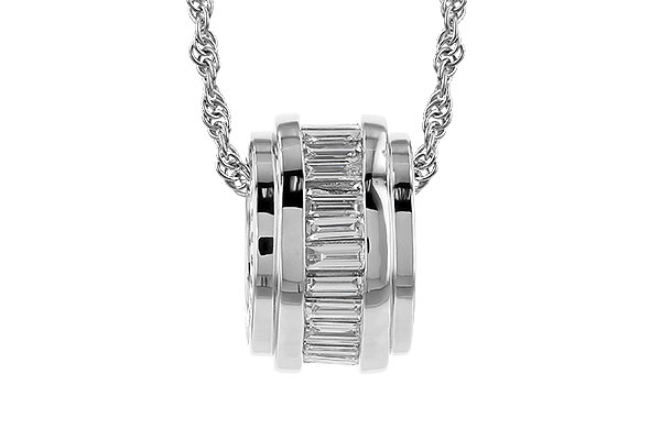 F273-90295: NECKLACE .46 TW BAGUETTE