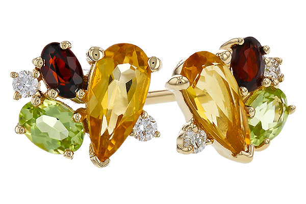 F274-75759: EARRINGS .66 SEMI PREC (CIT,PER,GAR) .70 TGW