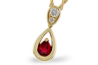 F274-75768: NECKLACE .20 RUBY .26 TGW (4x3 RUBY)