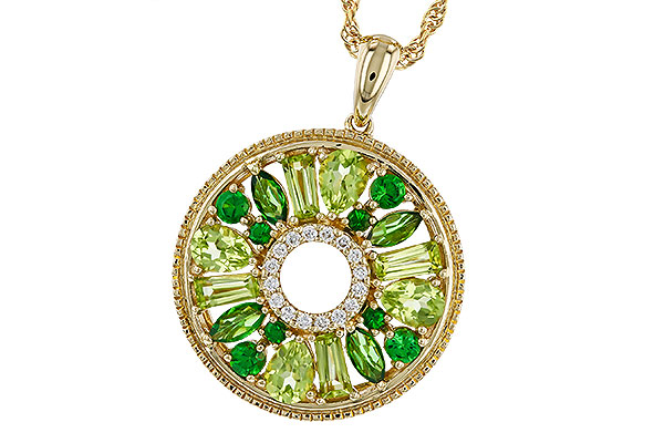 F274-76677: NECKLACE 1.47 SEMI-PREC (PER & GR.GT) 1.52 TGW