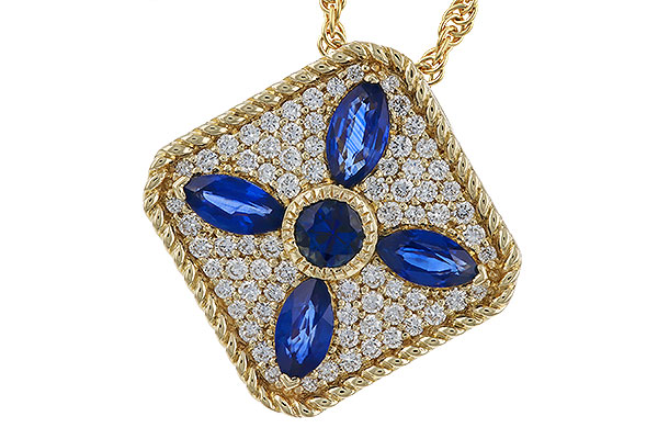 F274-77559: NECKLACE .89 TW SAPPHIRE 1.20 TGW
