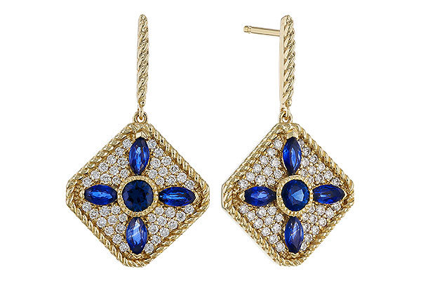 F274-77568: EARRINGS 1.03 TW SAPPHIRE 1.46 TGW