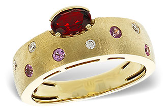 F274-79432: LDS RG .58 MULTI CLR (GAR & PINK SAPP) .66 TGW