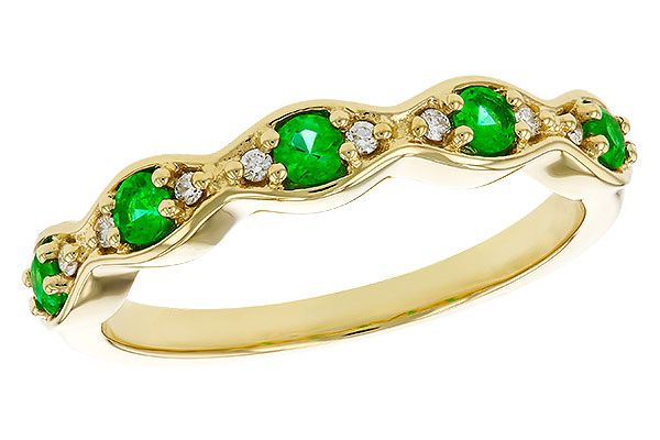 F274-81195: LDS WED RG .21 TW EMERALD .27 TGW