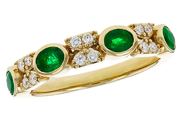 F275-63977: LDS WED RG .54 TW EMERALD .68 TGW