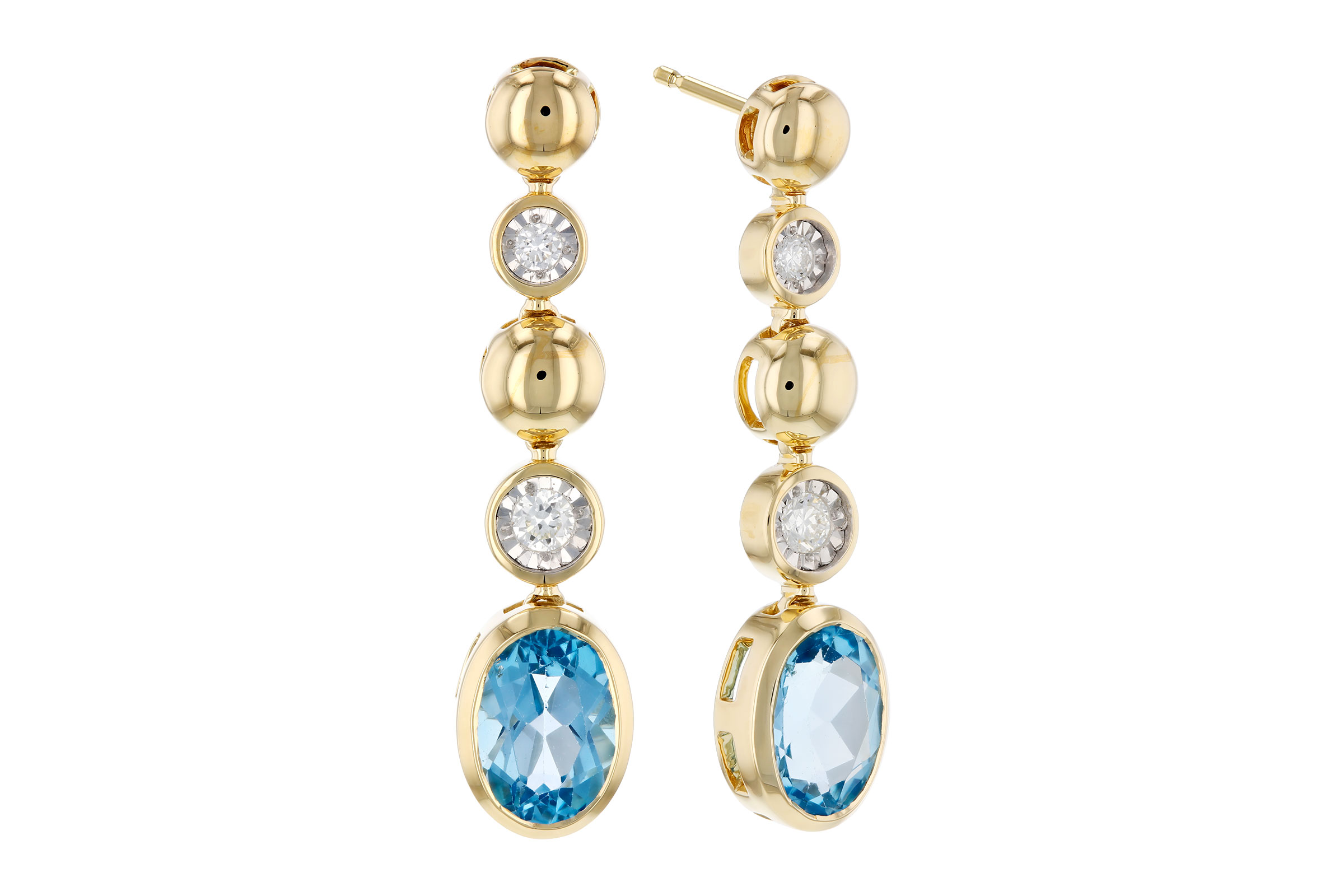 F275-64886: EARRINGS 1.66 TW BLUE TOPAZ 1.76 TGW