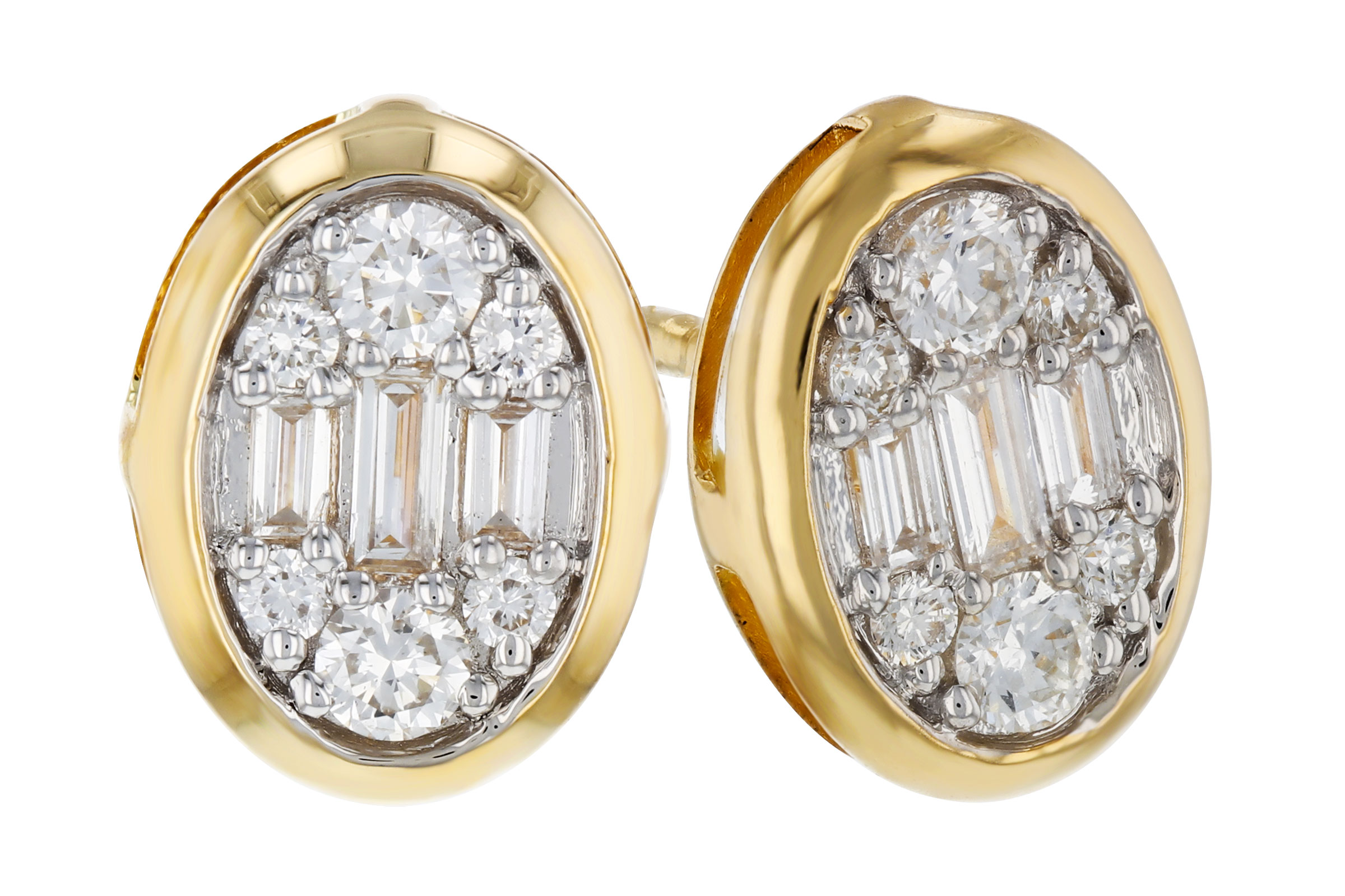 F275-65795: EARRINGS .08 TW BAGUETTE .24 TW