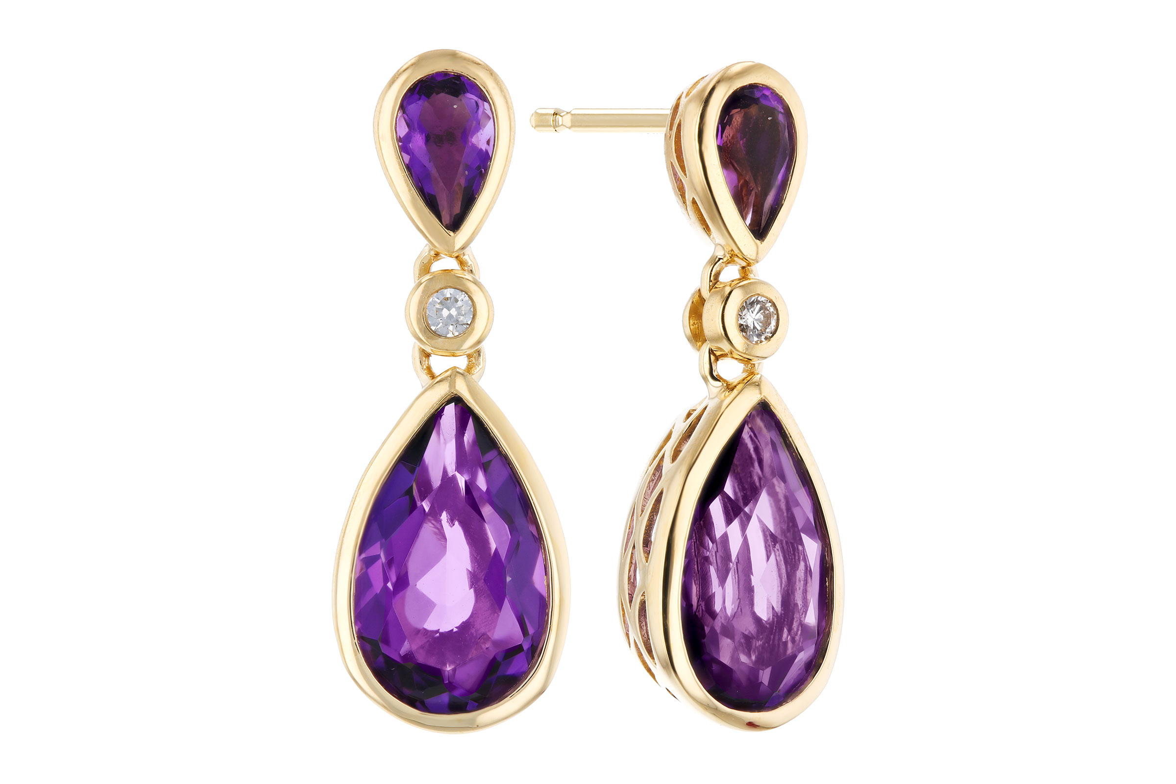 F275-66641: EARRINGS 2.80 TW AMETHYST 2.84 TGW