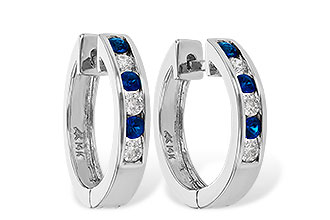 G001-12104: EARRINGS .29 SAPP .50 TGW