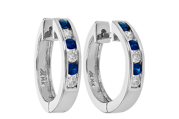 G001-12104: EARRINGS .29 SAPP .50 TGW