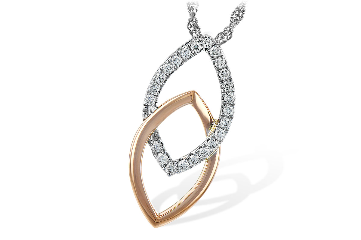 G189-34895: NECKLACE .20 TW (ROSE & WG)
