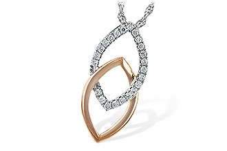 G189-34895: NECKLACE .20 TW (ROSE & WG)