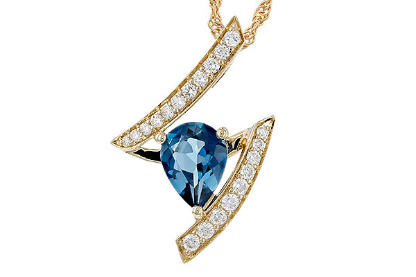 G274-73941: NECK 1.04 LONDON BLUE TOPAZ 1.23 TGW (8x6MM)