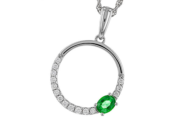 G274-75750: NECKLACE .19 EMERALD .34 TGW