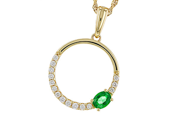 G274-75750: NECKLACE .19 EMERALD .34 TGW