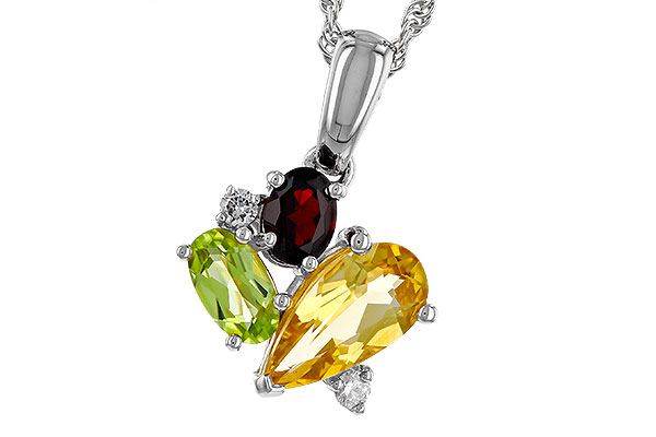G274-75759: NECKLACE .79 SEMI PREC (CIT,PER,GAR) .82 TGW