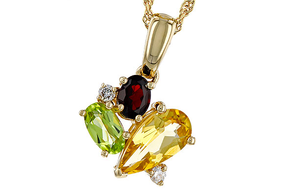 G274-75759: NECKLACE .79 SEMI PREC (CIT,PER,GAR) .82 TGW