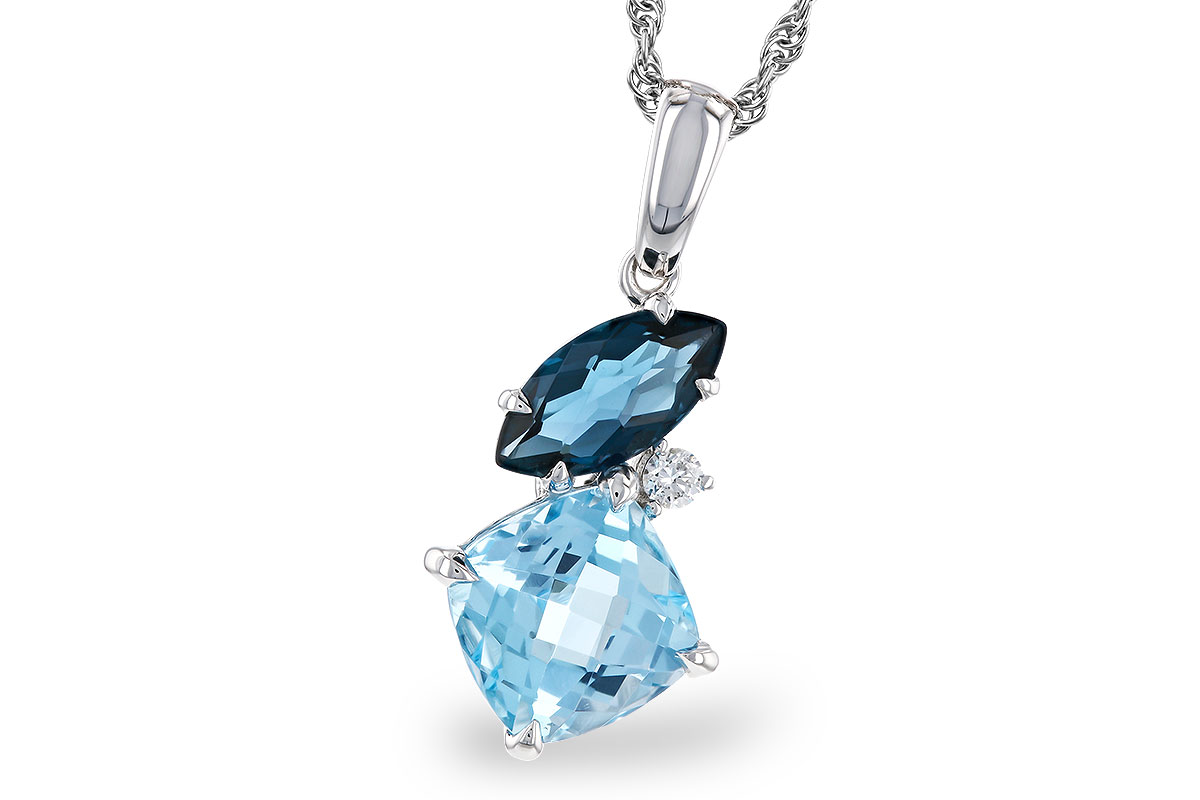 G274-76641: NECKLACE 2.37 TW BLUE TOPAZ 2.40 TGW