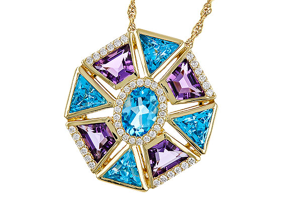 G274-76677: NECKLACE 4.47 SEMI-PREC (BT & AMY) 4.65 TGW