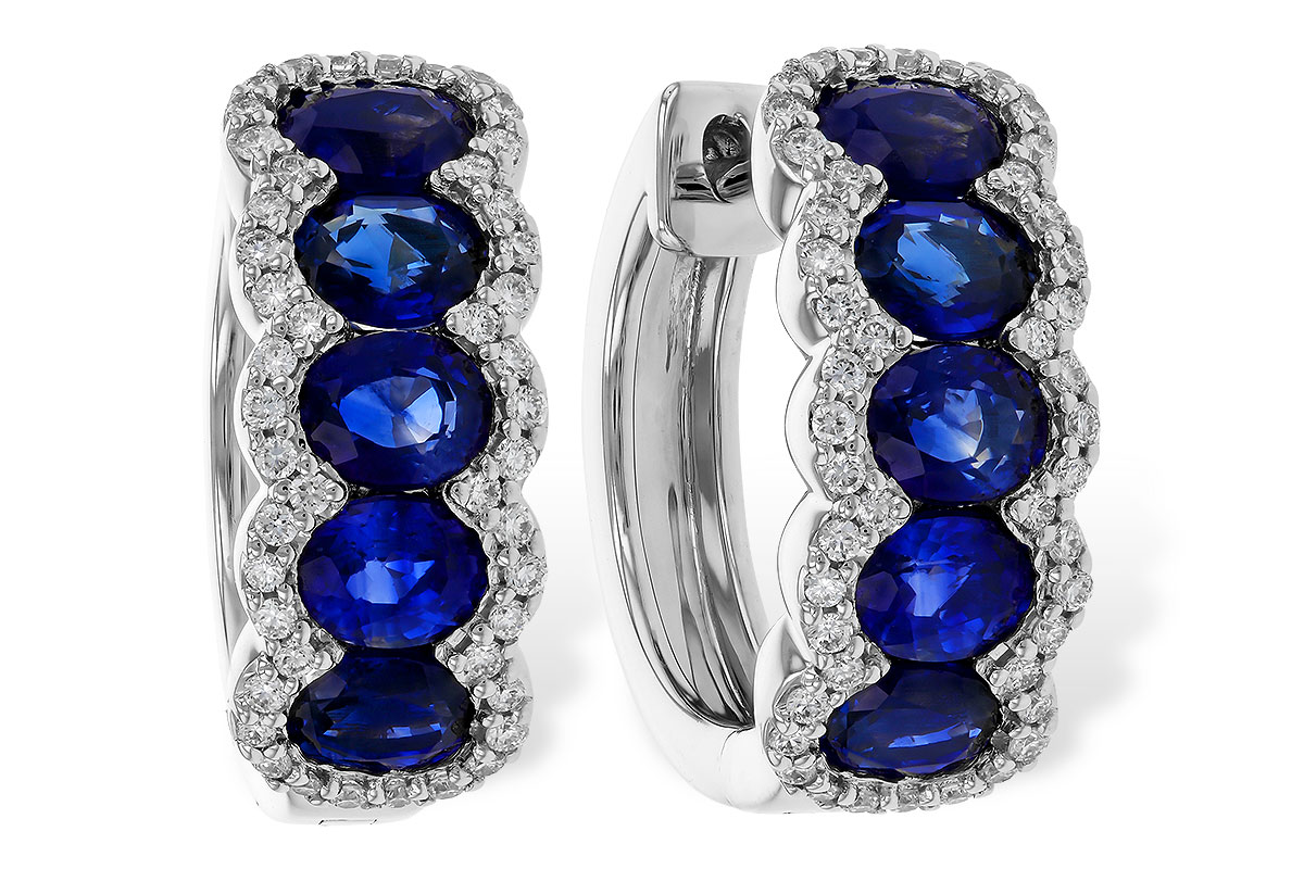 G274-80277: EARRINGS 2.32 TW SAPPHIRE 2.57 TGW