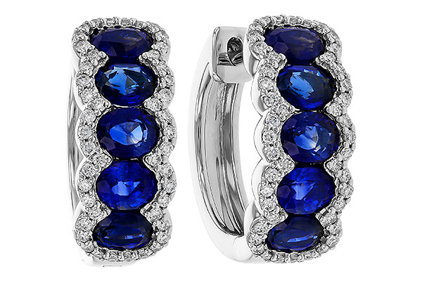 G274-80277: EARRINGS 2.32 TW SAPPHIRE 2.57 TGW