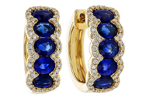 G274-80277: EARRINGS 2.32 TW SAPPHIRE 2.57 TGW