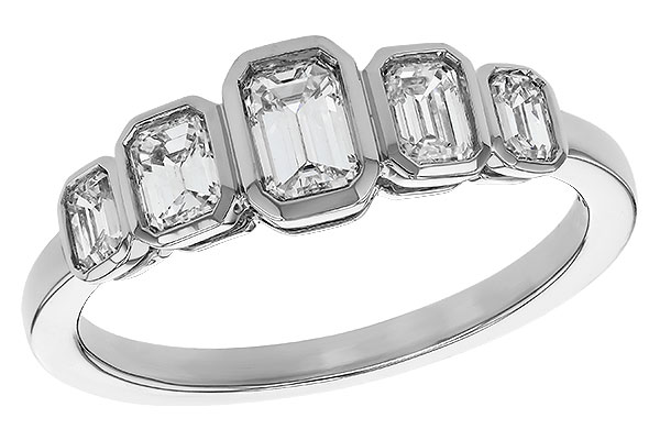 G274-81241: LDS DIA WED RG .90 TW EMERALD CUTS