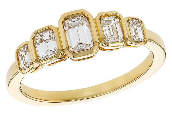 G274-81241: LDS DIA WED RG .90 TW EMERALD CUTS