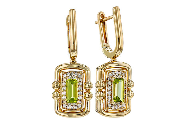 G275-63959: EARRINGS .71 TW PERIDOT .88 TGW (6x3MM PER)