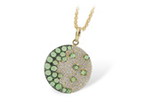 H188-39441: NECK .95 ROSE CUT GREEN GARNET 1.37 TGW